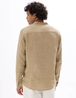 Celio Vareuse col mao 100% lin -^Homme Chemises|Sélection Lin