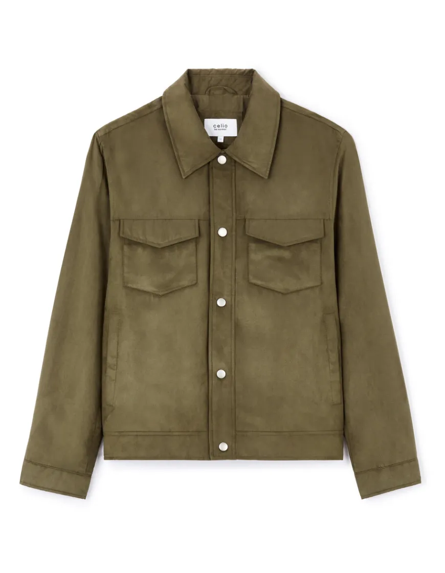 Celio Veste col chemise - kaki^Homme Blousons|Vestes