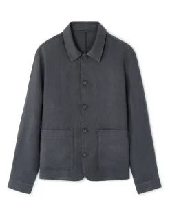 Celio Veste col chemise 100% lin -^Homme Blousons|Vestes