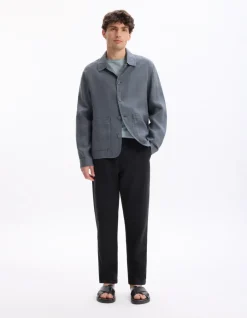 Celio Veste col chemise 100% lin -^Homme Blousons|Vestes