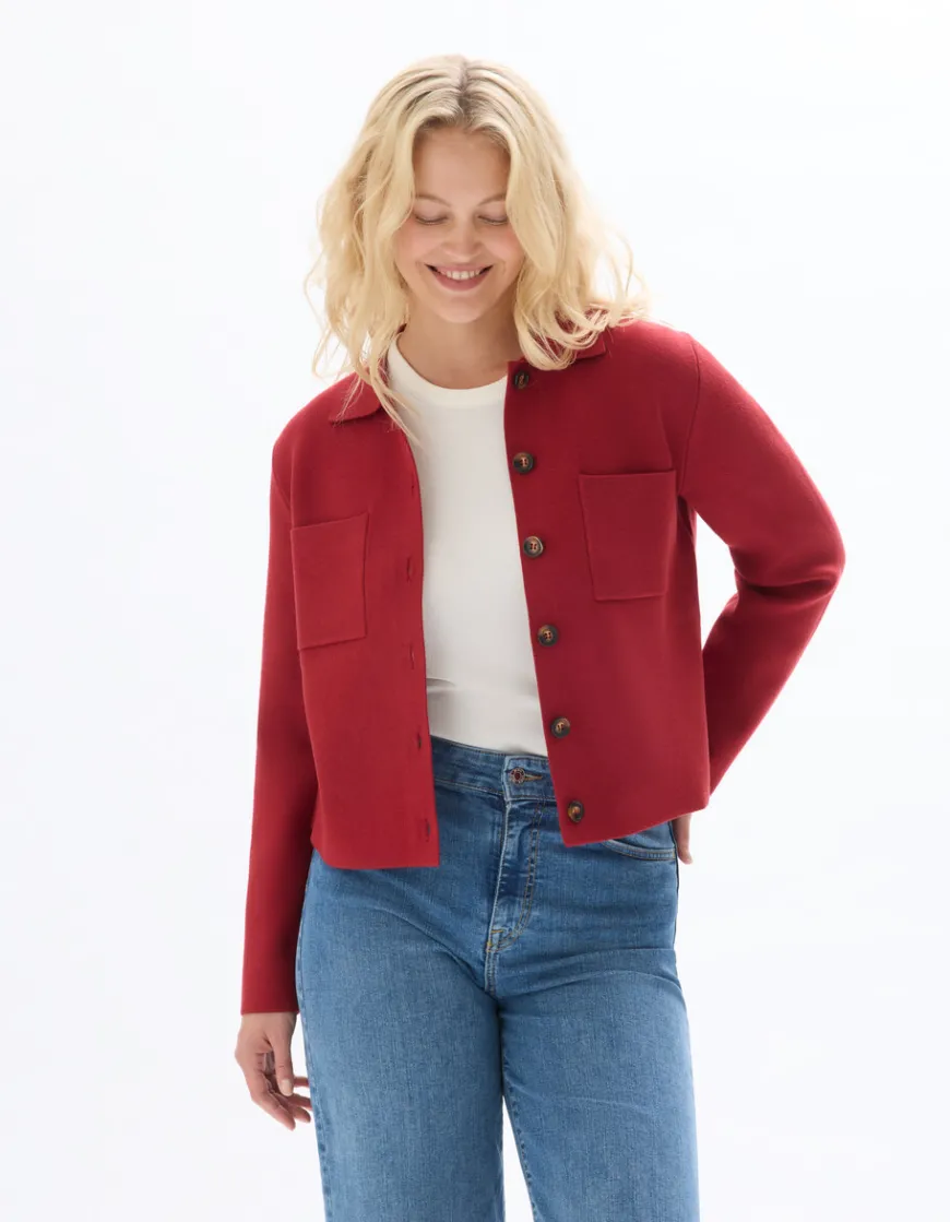 Celio Veste en maille compacte - bordeaux^Femme Gilets & Cardigans