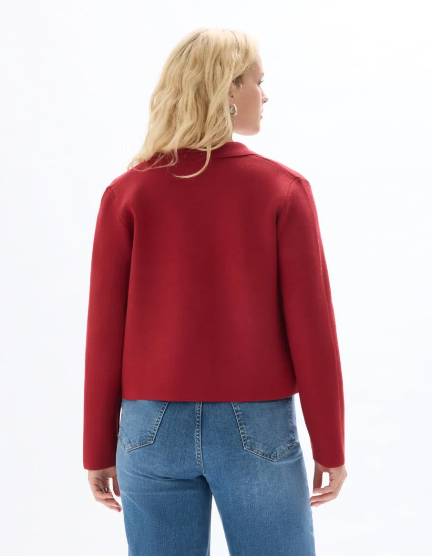 Celio Veste en maille compacte - bordeaux^Femme Gilets & Cardigans